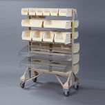Bin Rack, Double Sided, 12 Rails