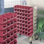 Bin Rack, Double Sided, 16 Rails