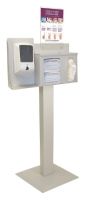 Hygiene Dispensing Station BOWMAN Floor Stand Quartz Beige 18.00 X 18.00 X 60.48 Inch Aluminum / Cold Rolled Steel / PETG Plastic