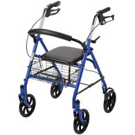 Drive Four Wheel Rollator w/ Fold Up Removable Back-Blue