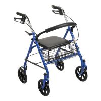 Drive Four Wheel Rollator w/ Fold Up Removable Back-Red