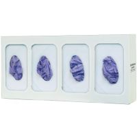 Glove Box Holder Quad with Dividers Horizontal or Vertical Mounted 4-Box Capacity White 3.81 X 10.00 X 21.19 Inch Powder-Coated Metal