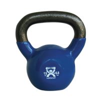 Kettlebell Vinyl Coated Weight Blue 15lb 9" Diameter