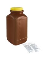 24 Hour Urine Specimen Collection Container 70 X 240 mm Polyethylene 2,000 mL (68 oz.) Screw Cap Unprinted NonSterile