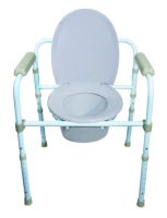 Folding Commode Chair  Fixed Arm Steel Frame Back
-1065227