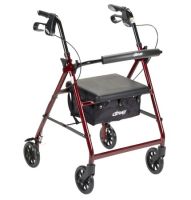 4 Wheel Rollator  Red Folding Aluminum Frame
-1065263