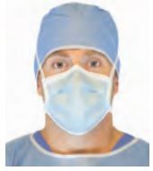 Surgical Mask PremierPro  Pleated Tie Closure One Size Fits Most Light Blue NonSterile ASTM Level 1 Adult