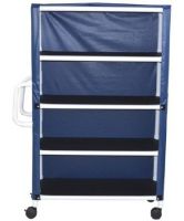 4 Shelf Linen Cart with Cover 300 Series 3TW Caster 125 lbs. 4 Shelves 20 X 45 Inch