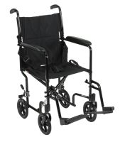Wheelchair Transport Lightweight Black 17"