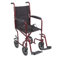 Wheelchair Transport Lightweight Red 19"