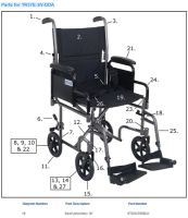 Seat Upholstery only for Drive Transport Chair 18"x16" Black