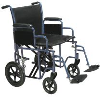 Transport Wheelchair Bariatric 20" Wide Blue