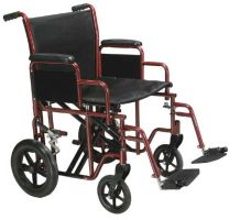 Transport Wheelchair Bariatric 20" Wide Red