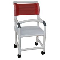 Shower chair 18" flatstock seat w/ drain holes  & lap security bar