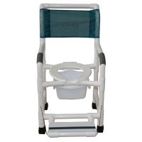 Shower chair 18" internal width open front seat folding footres