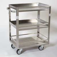 Stainless Steel Cart w Guard Rail 