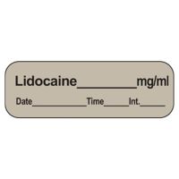 Label Lidocaine 1.5x.5 Gray 600/Rl