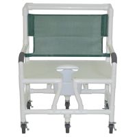 Bariatric shower chair full support seat with commode opening 