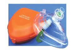 CPR Pocket Mask W/Hard Case and One-Way Valve and O2 inlet