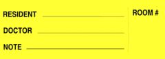 Spine ID Insert Card - 2-1/2" x 3-1/2" - Resident - Yellow