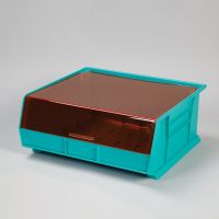 Super Tough Bin w/Amber Lid, 16.5x7x15 - Berry