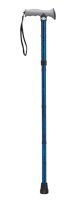 Folding Cane Alum w/Gel Grip Blue Crackle