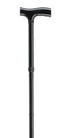 Folding Cane Pistol Grip, Adj. Black Floral, 33" - 37"