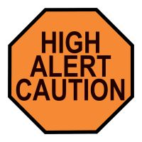 High Alert Agent Octagon Vinyl Labels for Automated Dispensing Cabinets