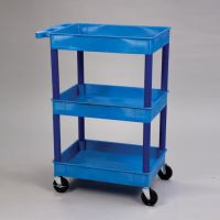 Utility Cart with Three Tub Shelves, Blue

