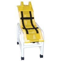 Reclining bath / shower chair with base & casters with head bolster