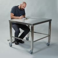 HCL Stainless Steel Mobile Table, 36x34x36