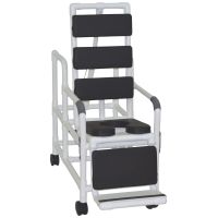 Tilt shower chair with open front soft seat, TOTAL PADDING BLACK