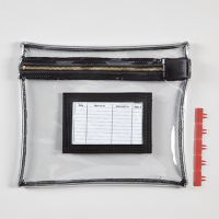 Lockable Security Bag, 12 x 10, Clear/Black