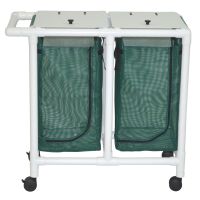 Double hamper with mesh bag twin casters zipper opening push/pull handle 