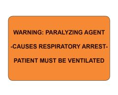 Warning Paralyzing Agent Labels - 1,000 per package