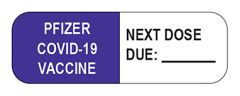 Pfizer Covid Vaccine   Next Dose Due Labels 
