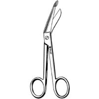 Bandage Scissors Sklar Lister 7-1/4 Inch Length OR Grade Stainless Steel Finger Ring Handle Angled Blunt Tip / Blunt Tip
