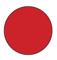 Blank Circle Labels, ", High Visibility Red
