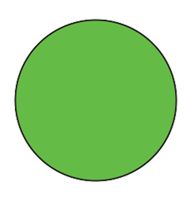 Blank Circle Labels, ", High Visibility Green