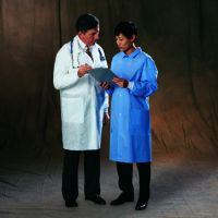 Lab Coat Basic White Large Knee Length Disposable