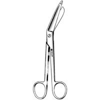 Bandage Scissors Sklarlite Lister 7-1/4 Inch Length OR Grade Stainless Steel Finger Ring Handle Angled Blunt Tip / Blunt Tip