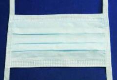 Surgical Mask Cardinal Health  Anti-fog Foam Pleated Tie Closure One Size Fits Most Blue NonSterile ASTM Level 3 Adult