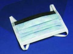 Surgical Mask Cardinal Health  Anti-fog Foam Pleated Earloops One Size Fits Most Blue NonSterile ASTM Level 3 Adult
