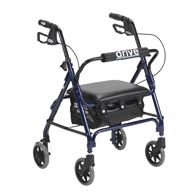 Drive Medical Junior Rollator w/ Padded Seat-Blue