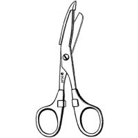 Bandage Scissors Sklar Nurse 5-1/2 Inch Length OR Grade Stainless Steel / Plastic Finger Ring Handle Angled Blunt Tip / Blunt Tip
