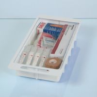 One-Third Size Colored Crash Cart Box Only with Built-In Handle - Blue