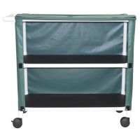 2-shelf linen cart with mesh or solid cover casters 