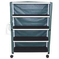 4-shelf jumbo linen cart with mesh or solid vinyl cover casters