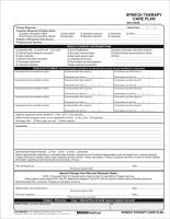 Speech Therapy Care Plan 3596/2P-11