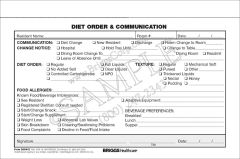 Diet and Order Communication 2-Part Form